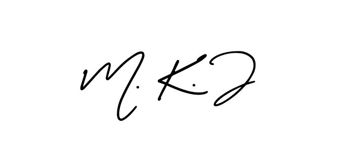 Use a signature maker to create a handwritten signature online. With this signature software, you can design (AmerikaSignatureDemo-Regular) your own signature for name M. K. J. M. K. J signature style 3 images and pictures png