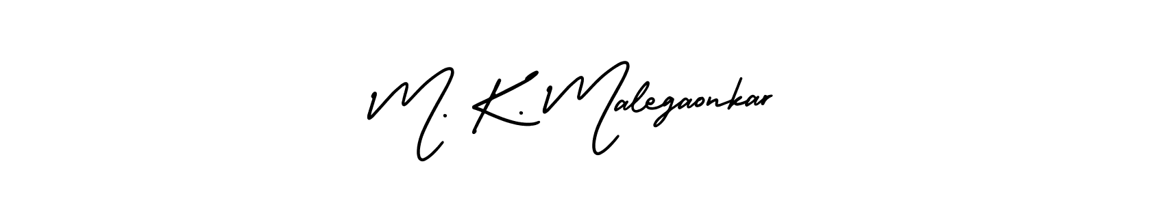 Make a beautiful signature design for name M. K. Malegaonkar. With this signature (AmerikaSignatureDemo-Regular) style, you can create a handwritten signature for free. M. K. Malegaonkar signature style 3 images and pictures png