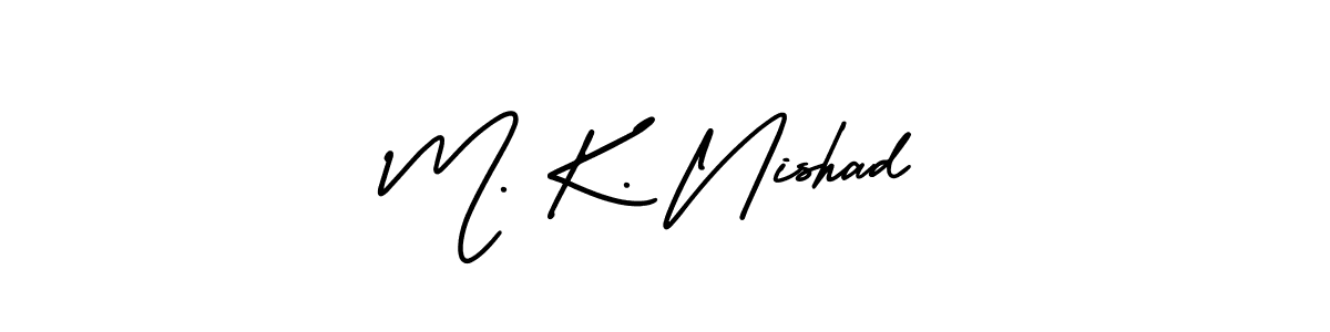 Make a beautiful signature design for name M. K. Nishad. With this signature (AmerikaSignatureDemo-Regular) style, you can create a handwritten signature for free. M. K. Nishad signature style 3 images and pictures png