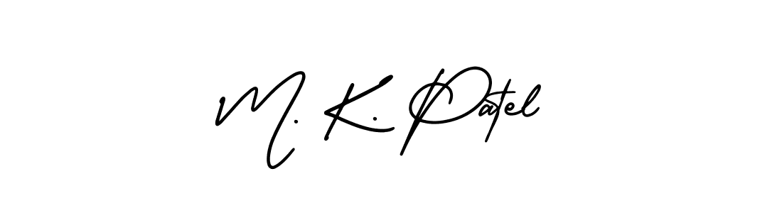 How to make M. K. Patel name signature. Use AmerikaSignatureDemo-Regular style for creating short signs online. This is the latest handwritten sign. M. K. Patel signature style 3 images and pictures png