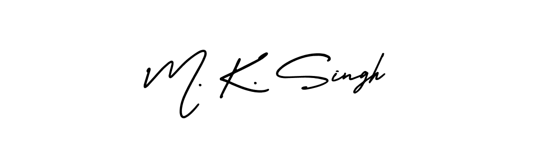 You should practise on your own different ways (AmerikaSignatureDemo-Regular) to write your name (M. K. Singh) in signature. don't let someone else do it for you. M. K. Singh signature style 3 images and pictures png