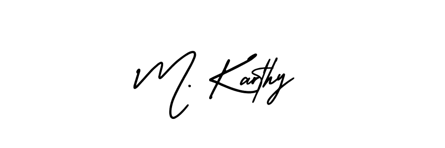 Use a signature maker to create a handwritten signature online. With this signature software, you can design (AmerikaSignatureDemo-Regular) your own signature for name M. Karthy. M. Karthy signature style 3 images and pictures png