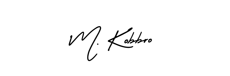 Use a signature maker to create a handwritten signature online. With this signature software, you can design (AmerikaSignatureDemo-Regular) your own signature for name M. Kobbro. M. Kobbro signature style 3 images and pictures png