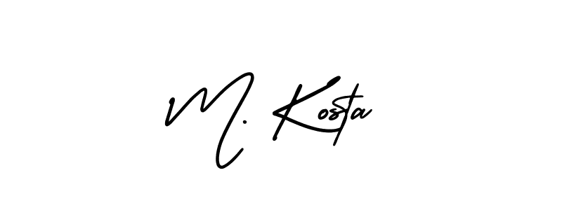 This is the best signature style for the M. Kosta name. Also you like these signature font (AmerikaSignatureDemo-Regular). Mix name signature. M. Kosta signature style 3 images and pictures png