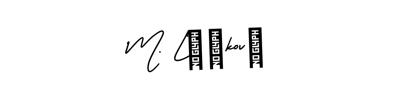 The best way (AmerikaSignatureDemo-Regular) to make a short signature is to pick only two or three words in your name. The name M. Líšková include a total of six letters. For converting this name. M. Líšková signature style 3 images and pictures png