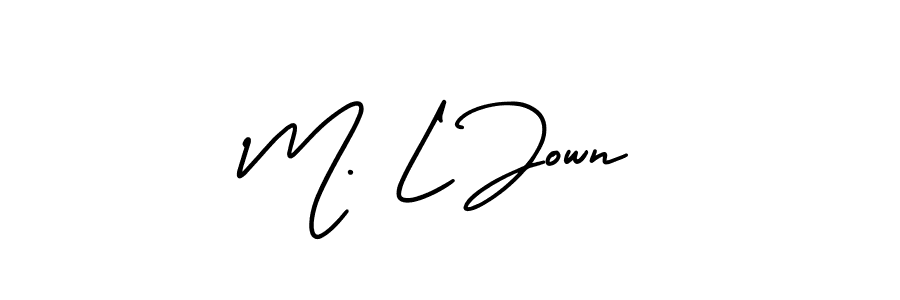 See photos of M. L Jown official signature by Spectra . Check more albums & portfolios. Read reviews & check more about AmerikaSignatureDemo-Regular font. M. L Jown signature style 3 images and pictures png