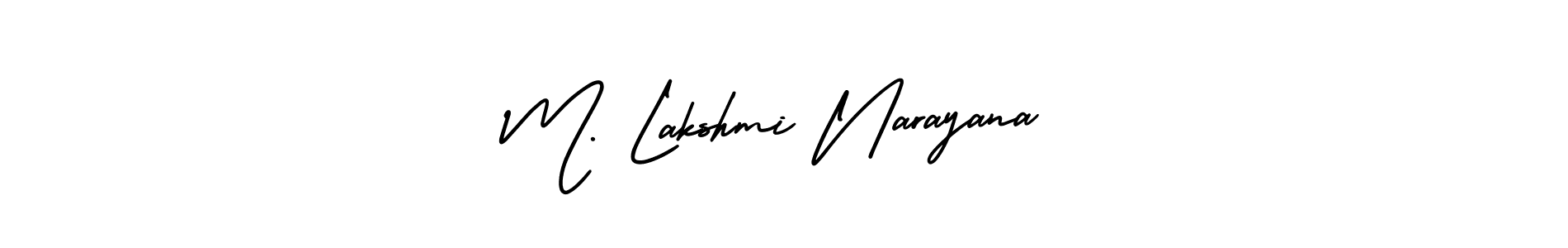 Design your own signature with our free online signature maker. With this signature software, you can create a handwritten (AmerikaSignatureDemo-Regular) signature for name M. Lakshmi Narayana. M. Lakshmi Narayana signature style 3 images and pictures png