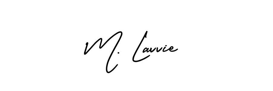 The best way (AmerikaSignatureDemo-Regular) to make a short signature is to pick only two or three words in your name. The name M. Lavvie include a total of six letters. For converting this name. M. Lavvie signature style 3 images and pictures png