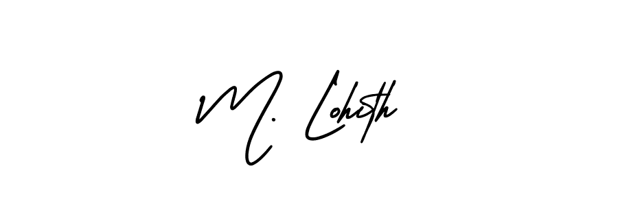 The best way (AmerikaSignatureDemo-Regular) to make a short signature is to pick only two or three words in your name. The name M. Lohith include a total of six letters. For converting this name. M. Lohith signature style 3 images and pictures png