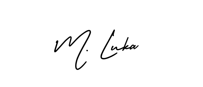 How to Draw M. Luka signature style? AmerikaSignatureDemo-Regular is a latest design signature styles for name M. Luka. M. Luka signature style 3 images and pictures png