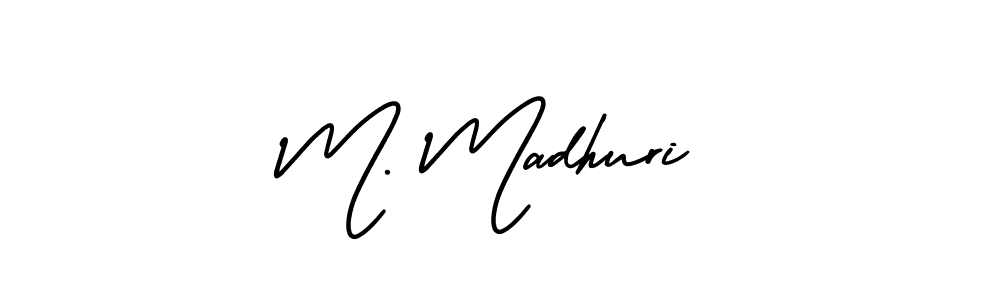 Also we have M. Madhuri name is the best signature style. Create professional handwritten signature collection using AmerikaSignatureDemo-Regular autograph style. M. Madhuri signature style 3 images and pictures png