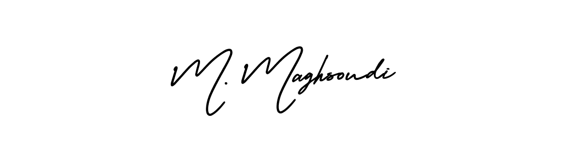 Make a short M. Maghsoudi signature style. Manage your documents anywhere anytime using AmerikaSignatureDemo-Regular. Create and add eSignatures, submit forms, share and send files easily. M. Maghsoudi signature style 3 images and pictures png