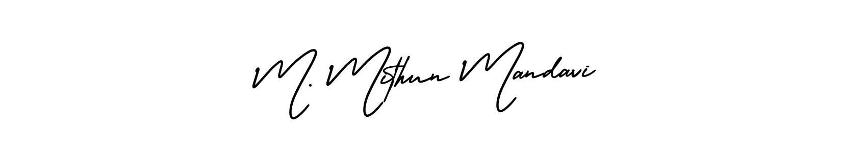 M. Mithun Mandavi stylish signature style. Best Handwritten Sign (AmerikaSignatureDemo-Regular) for my name. Handwritten Signature Collection Ideas for my name M. Mithun Mandavi. M. Mithun Mandavi signature style 3 images and pictures png