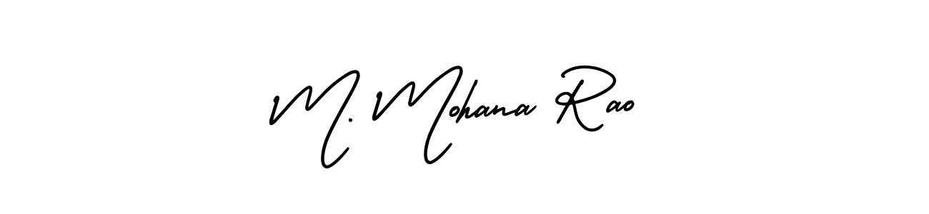 This is the best signature style for the M. Mohana Rao name. Also you like these signature font (AmerikaSignatureDemo-Regular). Mix name signature. M. Mohana Rao signature style 3 images and pictures png