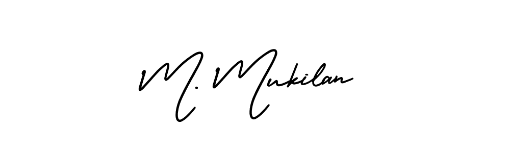 Design your own signature with our free online signature maker. With this signature software, you can create a handwritten (AmerikaSignatureDemo-Regular) signature for name M. Mukilan. M. Mukilan signature style 3 images and pictures png