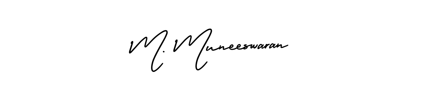 How to make M. Muneeswaran name signature. Use AmerikaSignatureDemo-Regular style for creating short signs online. This is the latest handwritten sign. M. Muneeswaran signature style 3 images and pictures png