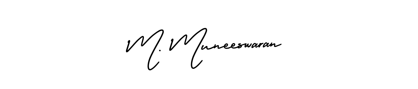 M. Muneeswaran stylish signature style. Best Handwritten Sign (AmerikaSignatureDemo-Regular) for my name. Handwritten Signature Collection Ideas for my name M. Muneeswaran. M. Muneeswaran signature style 3 images and pictures png