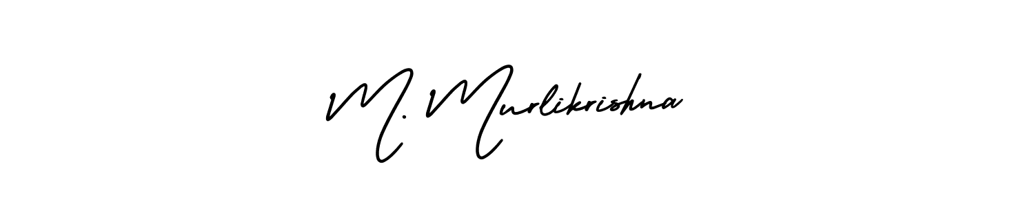 How to make M. Murlikrishna name signature. Use AmerikaSignatureDemo-Regular style for creating short signs online. This is the latest handwritten sign. M. Murlikrishna signature style 3 images and pictures png