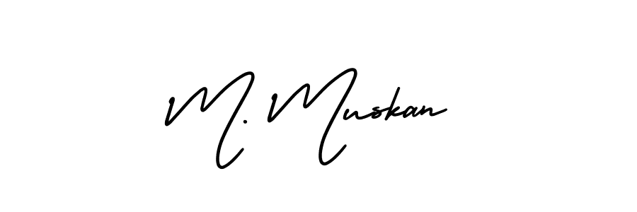 How to make M. Muskan name signature. Use AmerikaSignatureDemo-Regular style for creating short signs online. This is the latest handwritten sign. M. Muskan signature style 3 images and pictures png