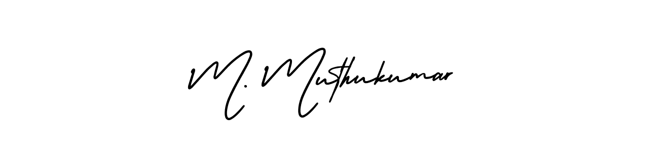 How to make M. Muthukumar name signature. Use AmerikaSignatureDemo-Regular style for creating short signs online. This is the latest handwritten sign. M. Muthukumar signature style 3 images and pictures png