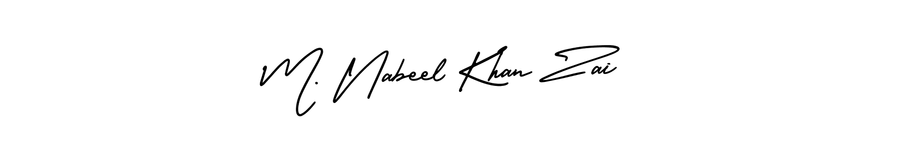 This is the best signature style for the M. Nabeel Khan Zai name. Also you like these signature font (AmerikaSignatureDemo-Regular). Mix name signature. M. Nabeel Khan Zai signature style 3 images and pictures png