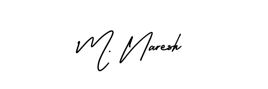 Create a beautiful signature design for name M. Naresh. With this signature (AmerikaSignatureDemo-Regular) fonts, you can make a handwritten signature for free. M. Naresh signature style 3 images and pictures png