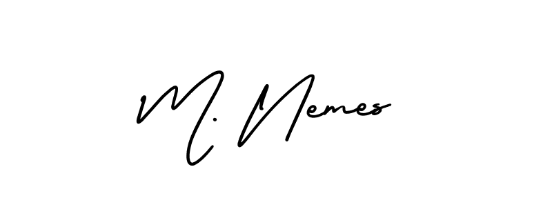 Create a beautiful signature design for name M. Nemes. With this signature (AmerikaSignatureDemo-Regular) fonts, you can make a handwritten signature for free. M. Nemes signature style 3 images and pictures png