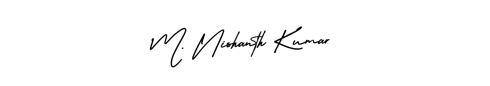 Make a beautiful signature design for name M. Nishanth Kumar. With this signature (AmerikaSignatureDemo-Regular) style, you can create a handwritten signature for free. M. Nishanth Kumar signature style 3 images and pictures png