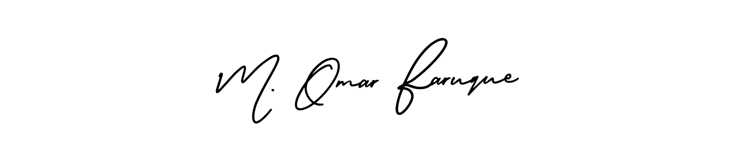 Use a signature maker to create a handwritten signature online. With this signature software, you can design (AmerikaSignatureDemo-Regular) your own signature for name M. Omar Faruque. M. Omar Faruque signature style 3 images and pictures png