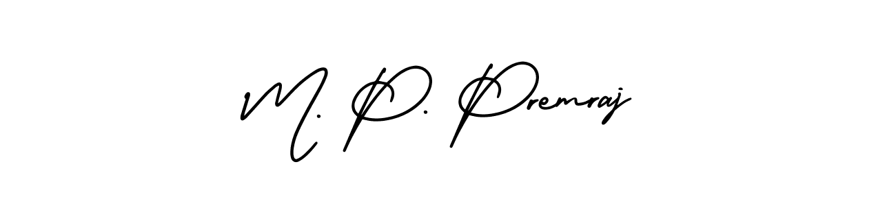 How to make M. P. Premraj name signature. Use AmerikaSignatureDemo-Regular style for creating short signs online. This is the latest handwritten sign. M. P. Premraj signature style 3 images and pictures png