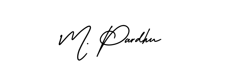 How to make M. Pardhu name signature. Use AmerikaSignatureDemo-Regular style for creating short signs online. This is the latest handwritten sign. M. Pardhu signature style 3 images and pictures png