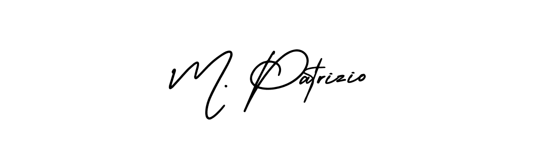 You should practise on your own different ways (AmerikaSignatureDemo-Regular) to write your name (M. Patrizio) in signature. don't let someone else do it for you. M. Patrizio signature style 3 images and pictures png