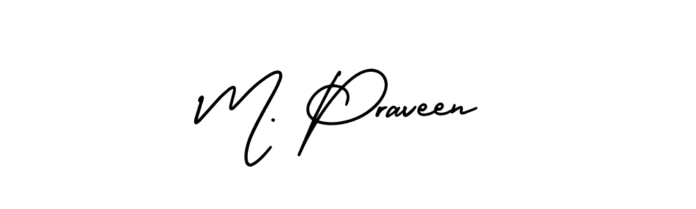 M. Praveen stylish signature style. Best Handwritten Sign (AmerikaSignatureDemo-Regular) for my name. Handwritten Signature Collection Ideas for my name M. Praveen. M. Praveen signature style 3 images and pictures png