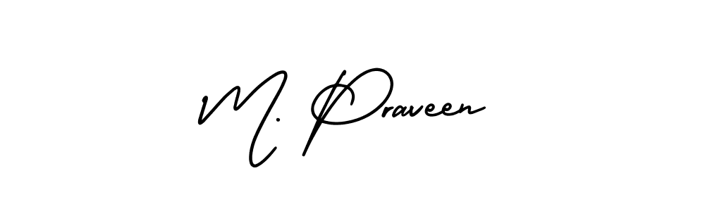 How to make M. Praveen signature? AmerikaSignatureDemo-Regular is a professional autograph style. Create handwritten signature for M. Praveen name. M. Praveen signature style 3 images and pictures png