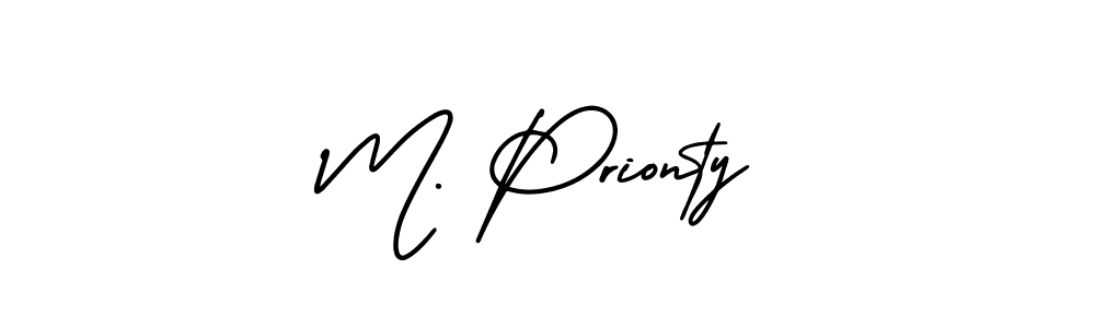 AmerikaSignatureDemo-Regular is a professional signature style that is perfect for those who want to add a touch of class to their signature. It is also a great choice for those who want to make their signature more unique. Get M. Prionty name to fancy signature for free. M. Prionty signature style 3 images and pictures png