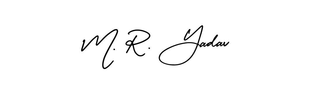 Similarly AmerikaSignatureDemo-Regular is the best handwritten signature design. Signature creator online .You can use it as an online autograph creator for name M. R. Yadav. M. R. Yadav signature style 3 images and pictures png