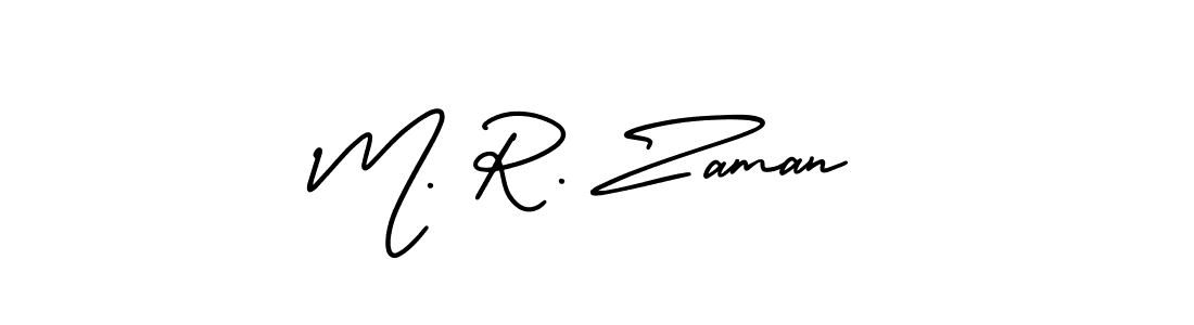 Make a beautiful signature design for name M. R. Zaman. With this signature (AmerikaSignatureDemo-Regular) style, you can create a handwritten signature for free. M. R. Zaman signature style 3 images and pictures png