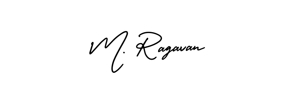 How to make M. Ragavan name signature. Use AmerikaSignatureDemo-Regular style for creating short signs online. This is the latest handwritten sign. M. Ragavan signature style 3 images and pictures png