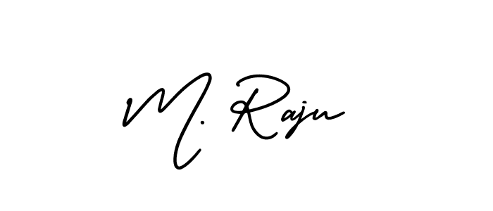 Design your own signature with our free online signature maker. With this signature software, you can create a handwritten (AmerikaSignatureDemo-Regular) signature for name M. Raju. M. Raju signature style 3 images and pictures png