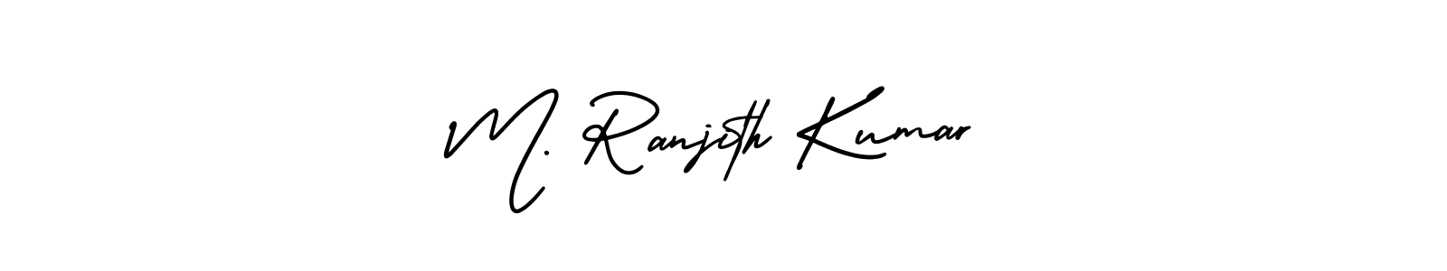 This is the best signature style for the M. Ranjith Kumar name. Also you like these signature font (AmerikaSignatureDemo-Regular). Mix name signature. M. Ranjith Kumar signature style 3 images and pictures png