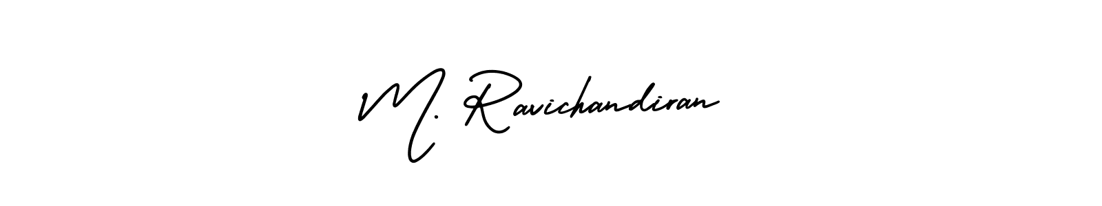 The best way (AmerikaSignatureDemo-Regular) to make a short signature is to pick only two or three words in your name. The name M. Ravichandiran include a total of six letters. For converting this name. M. Ravichandiran signature style 3 images and pictures png