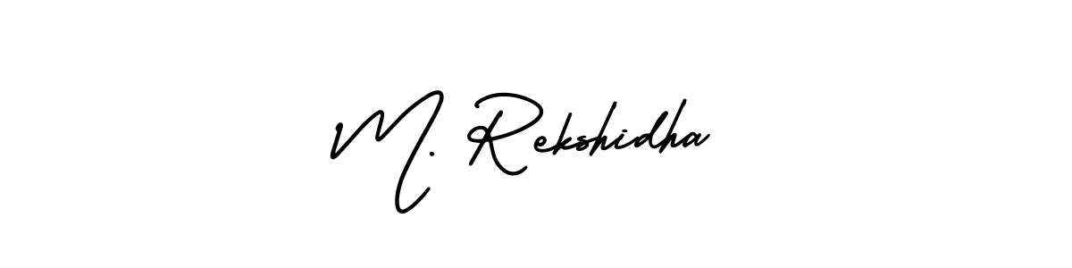 Similarly AmerikaSignatureDemo-Regular is the best handwritten signature design. Signature creator online .You can use it as an online autograph creator for name M. Rekshidha. M. Rekshidha signature style 3 images and pictures png