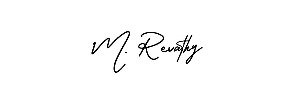 Make a short M. Revathy signature style. Manage your documents anywhere anytime using AmerikaSignatureDemo-Regular. Create and add eSignatures, submit forms, share and send files easily. M. Revathy signature style 3 images and pictures png