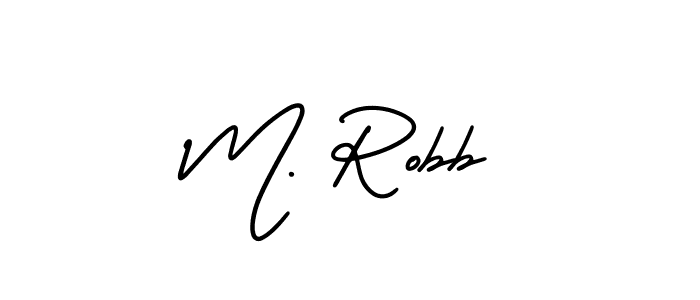 Design your own signature with our free online signature maker. With this signature software, you can create a handwritten (AmerikaSignatureDemo-Regular) signature for name M. Robb. M. Robb signature style 3 images and pictures png