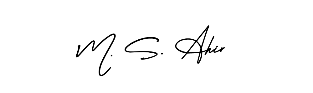 Use a signature maker to create a handwritten signature online. With this signature software, you can design (AmerikaSignatureDemo-Regular) your own signature for name M. S. Ahir. M. S. Ahir signature style 3 images and pictures png