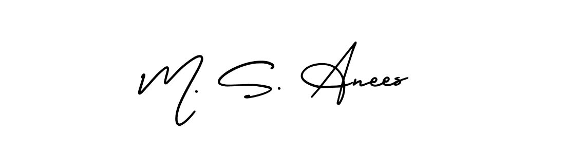 Design your own signature with our free online signature maker. With this signature software, you can create a handwritten (AmerikaSignatureDemo-Regular) signature for name M. S. Anees. M. S. Anees signature style 3 images and pictures png