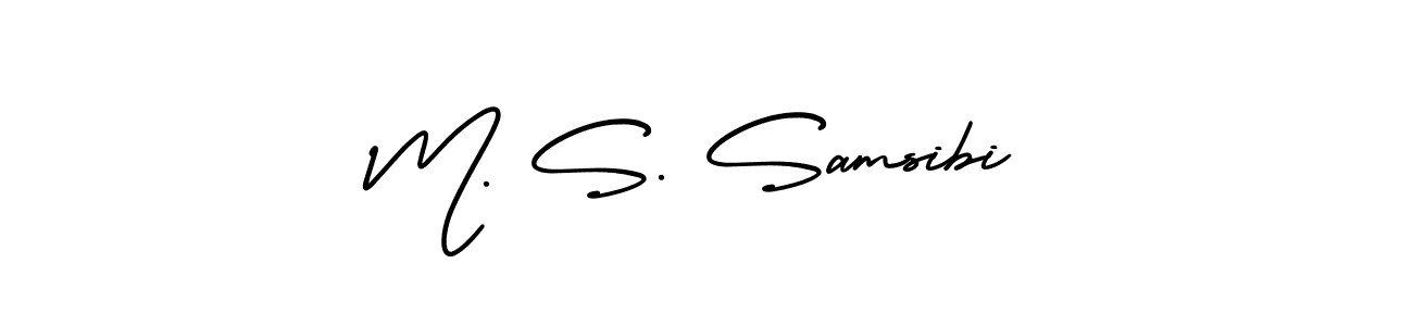 M. S. Samsibi stylish signature style. Best Handwritten Sign (AmerikaSignatureDemo-Regular) for my name. Handwritten Signature Collection Ideas for my name M. S. Samsibi. M. S. Samsibi signature style 3 images and pictures png