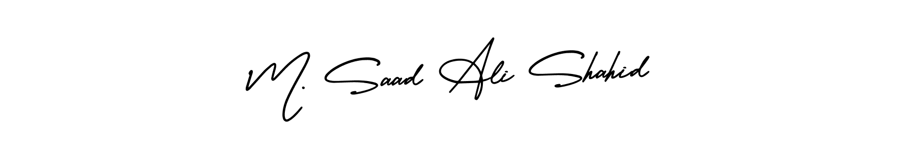 Design your own signature with our free online signature maker. With this signature software, you can create a handwritten (AmerikaSignatureDemo-Regular) signature for name M. Saad Ali Shahid. M. Saad Ali Shahid signature style 3 images and pictures png