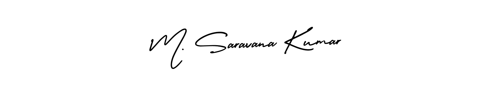 This is the best signature style for the M. Saravana Kumar name. Also you like these signature font (AmerikaSignatureDemo-Regular). Mix name signature. M. Saravana Kumar signature style 3 images and pictures png