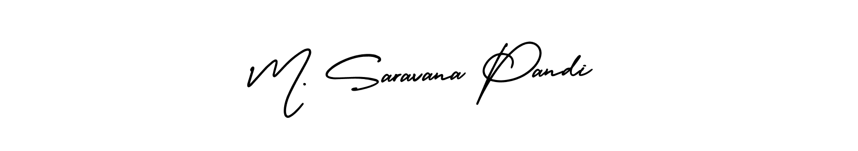 This is the best signature style for the M. Saravana Pandi name. Also you like these signature font (AmerikaSignatureDemo-Regular). Mix name signature. M. Saravana Pandi signature style 3 images and pictures png